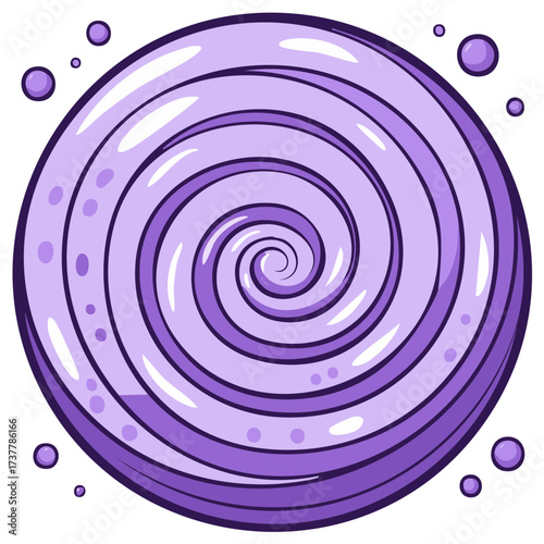 Magical Purple Swirl Abstract Cartoon Galaxy or Hypnotic Portal Illustration
