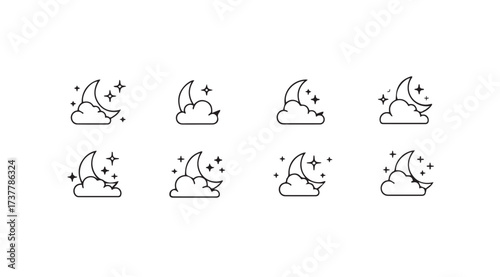 Vector art of moon vector set