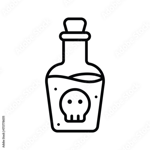 Magical flask with potion for witches and spooky Halloween themes