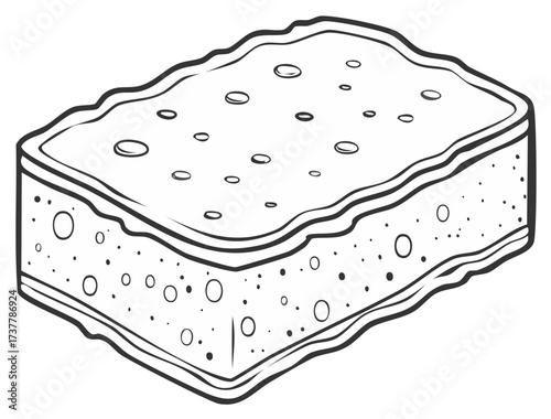 Hand-drawn outline of a sponge
