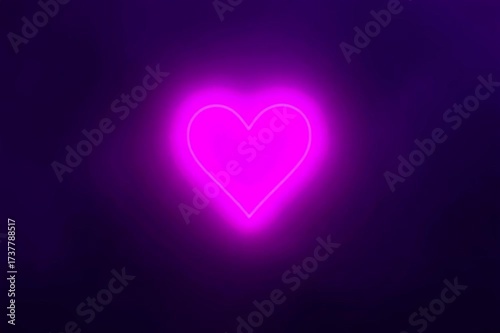 Neon Heart Glow - A Symbol of Love and Affection in the Dark.