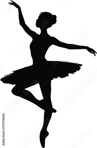 Ballet dancer silhouette of a ballerina in graceful pose