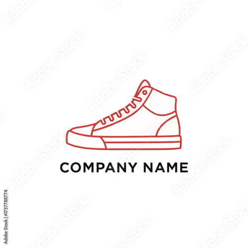 Minimalist Line Art Sneaker Logo Design.