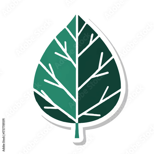 Eco-friendly leaf design with geometric segments and vibrant color palette

