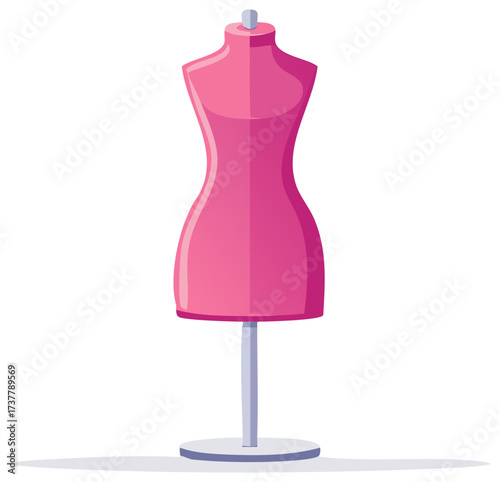 Classic pink dress form mannequin for fashion and retail display illustration