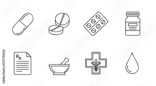 Vector art of medicine line art