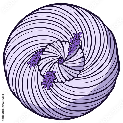 Elegant lavender spiral design featuring delicate purple floral accents and swirling patterns