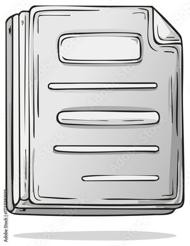 Cartoon Style Stack of Business Paperwork and Official Files Illustration