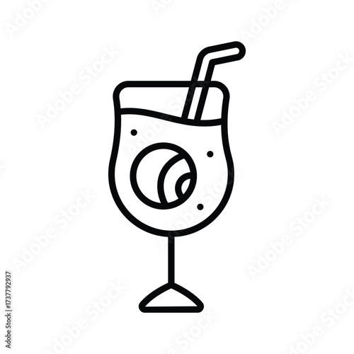 Bloody eyeball in glass, concept flat icon of spooky Halloween parties