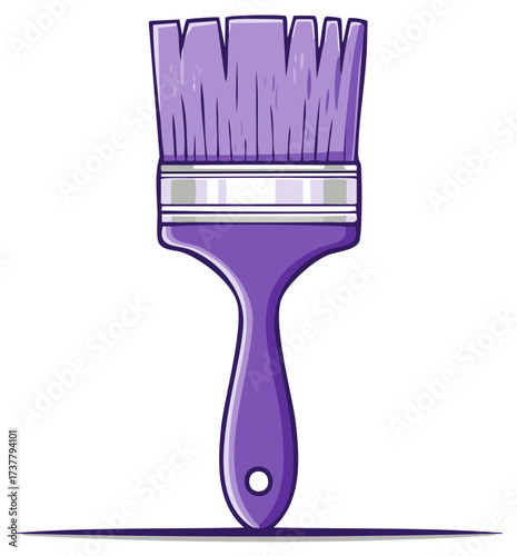 Isolated Purple Paint Brush Illustration Tool for Painting Projects and DIY Art