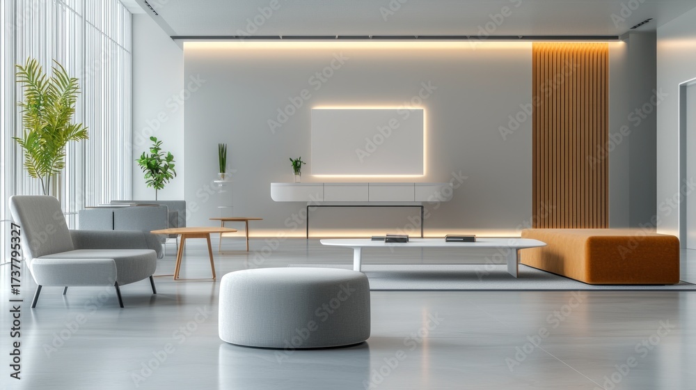 Fototapeta premium Modern minimalist interior design