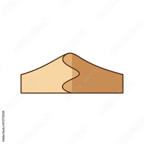 Stylized Desert Dune Illustration with Warm Tones and Simple Design.