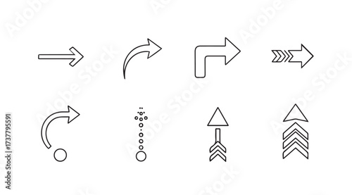 Vector art of arrow set on white