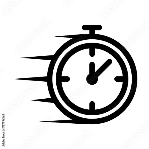 Stopwatch icon with motion effect, representing time, urgency, and speed tracking.