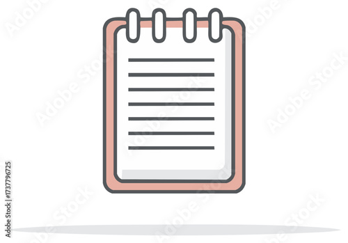 Simple Styled Notepad with Lines for Notes Memo or Agenda Task Planning
