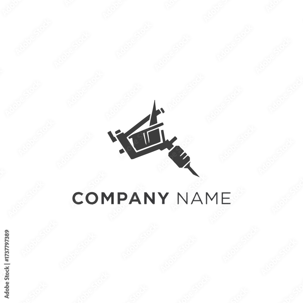 Fototapeta premium Tattoo Machine Logo Design Concept for a Tattoo Studio or Artist.
