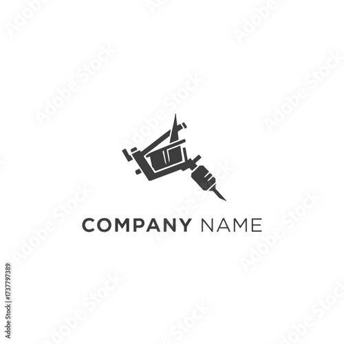 Tattoo Machine Logo Design Concept for a Tattoo Studio or Artist.