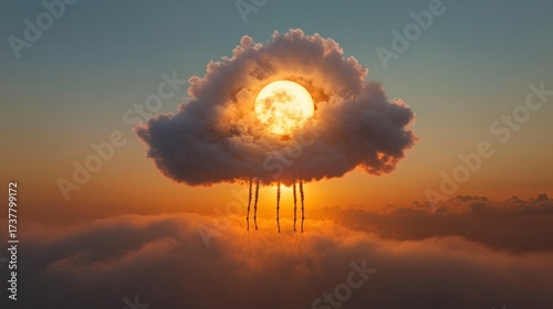 Cloud Sun Sunset, Surreal Sky