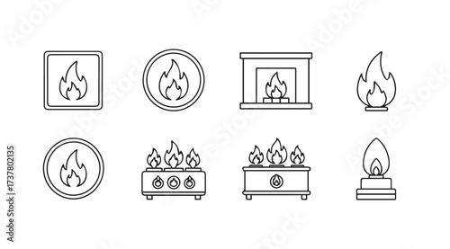 Vector art of fire icons