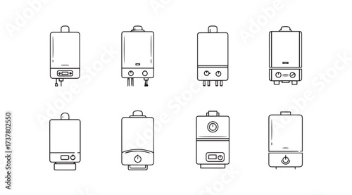 Vector art of boilers on