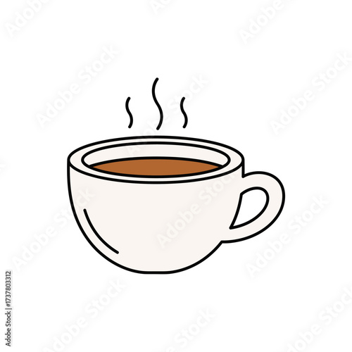 A steaming cup of coffee illustration, perfect for a cozy morning.