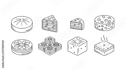 Vector art of desserts