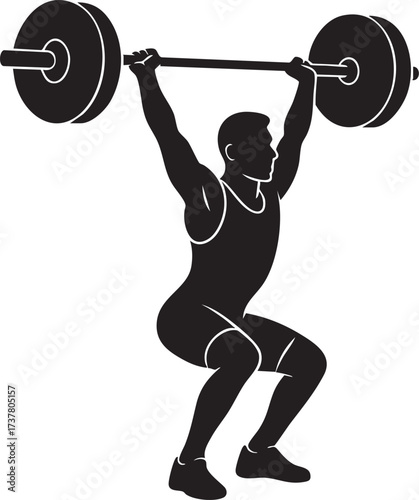 Weightlifter silhouette vector