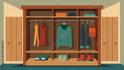 A mudroom with builtin storage units made from salvaged wood perfect for storing jackets and shoes.