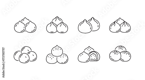 Vector art of dumplings