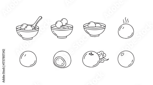 Vector art of tangyuan isolated