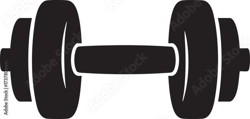 Gym dumbbell silhouette vector