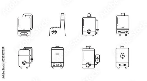 Vector art of water heaters isolated