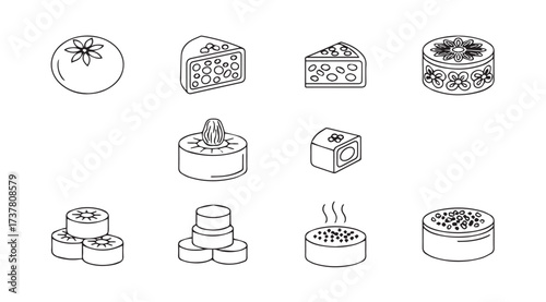 Vector art of turkish delight set