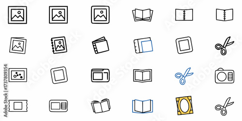 Doodle Scrapbooking Elements for Creative Projects, Perfect for Crafting, Photo Albums, and DIY Decor, Hand-Drawn Style Offers a Whimsical, Artistic Touch