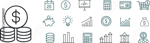 Price line icons Set Vector.eps