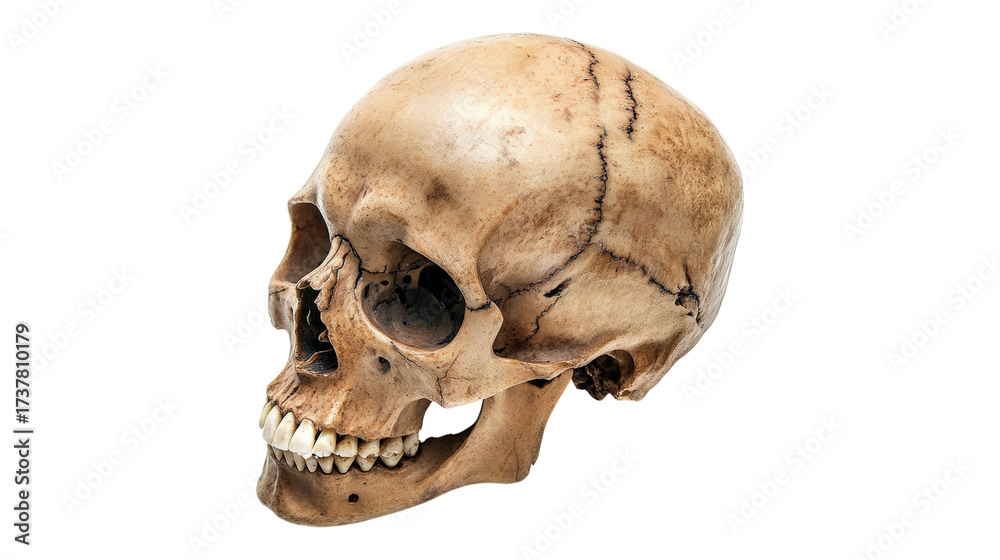 Obraz premium Human Skull Profile isolated on a transparent background