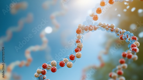 Colorful representation of DNA strands, showcasing the intricate molecular structure that defines genetic information.