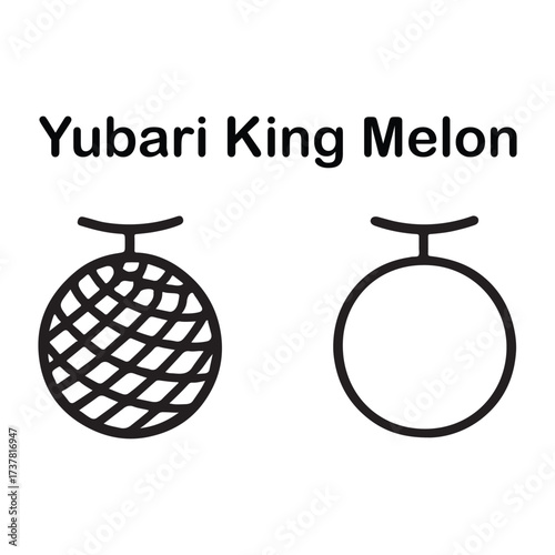 Yubari King Melon Vector Line Art Illustration