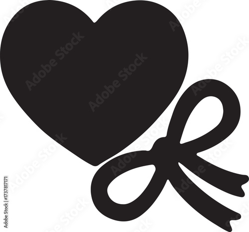 Valentine’s gift card with ribbon heart design, perfect for love messages, romantic presents, and celebration.