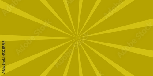 Golden yellow sunburst background with radiating stripes creating a warm and inviting vintage comic book style explosion effect for graphic design and abstract art