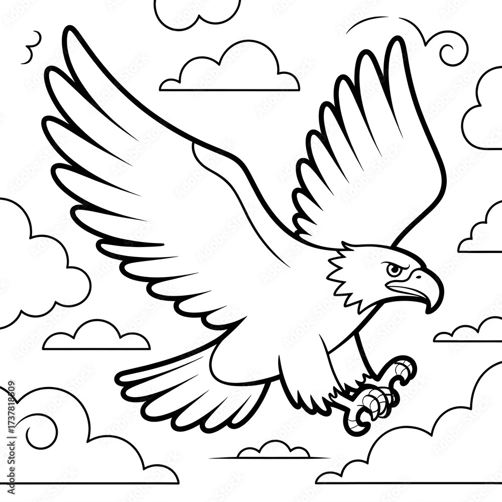 Obraz premium flying eagle outline