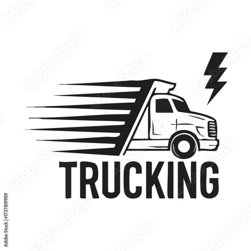 Dynamic Trucking Illustration Representing Efficient Transportation and Delivery Services with Energy and Speed Elements