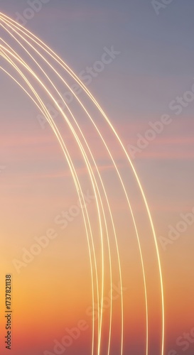 Golden Arcs Against a Gradient Sky - A Study in Light and Motion.
