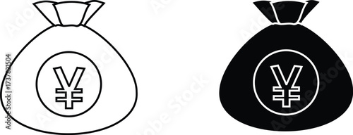 yen currency icon vector graphic illustration  with white background flat hand made icon fill icon 