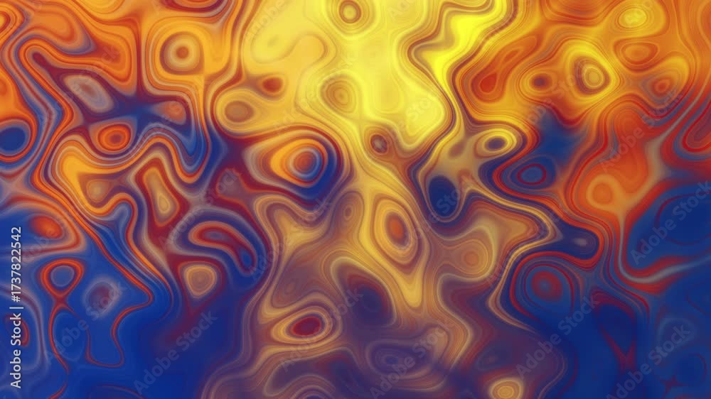 Loopable Textures Vibrant abstract turbulent animation with swirling orange yellow and ...
