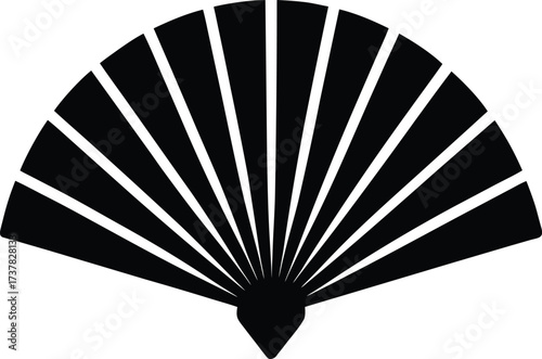 Silhouette vector of a hand fan