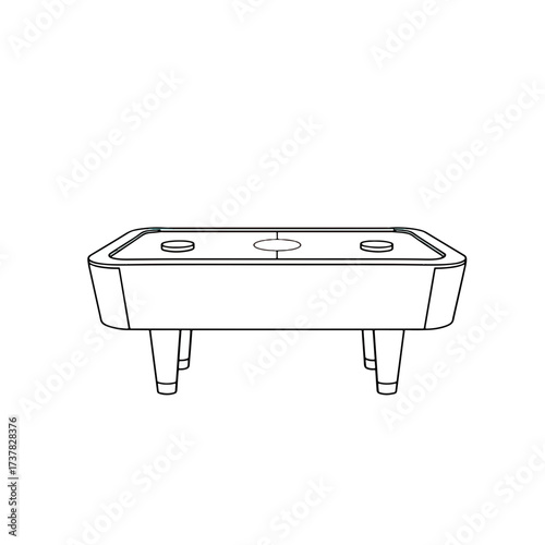Air hockey table vector illustration for indoor game fun and recreation, perfect for game room decor or arcade entertainment concept.
