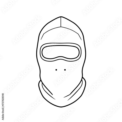 Balaclava ski mask vector illustration for winter sports protection and cold weather gear. Balaclava headwear for extreme outdoor activities and snow sports. Concept balaclava for safety and warmth.