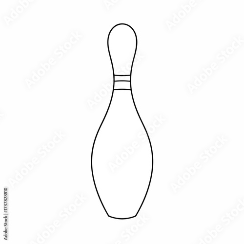 Vector bowling pin icon in simple line style for sports and recreation designs. Bowling pin symbol for game and leisure concepts.