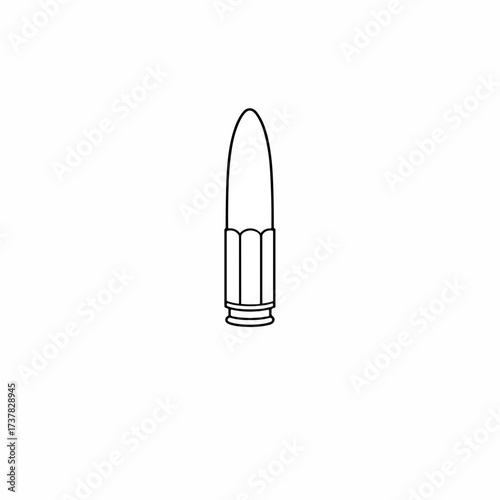 Bullet vector icon, simple outline drawing of ammunition cartridge, military or hunting concept graphic. for branding, packaging, banner, poster, website header, and social media design use
